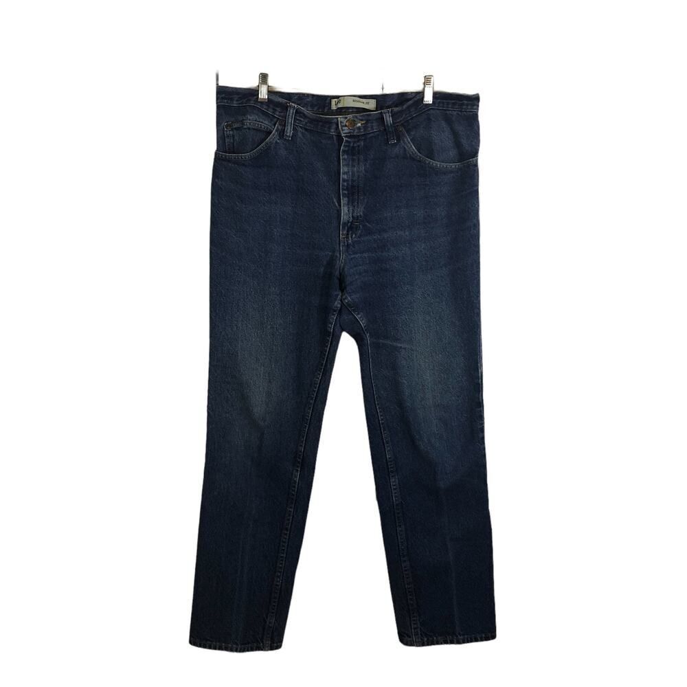 Lee Regular‎ Fit Medium Wash Mens 5 Pocket Jeans SZ 38x32 Rise 11"